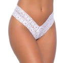 Calcinha em Renda Desenhada Fio com Cós Mais Alto e Laço em Cetim Yully