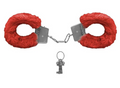 Algema de Metal Pelúcia Revestida Fur Love Cuffs Sexy Import