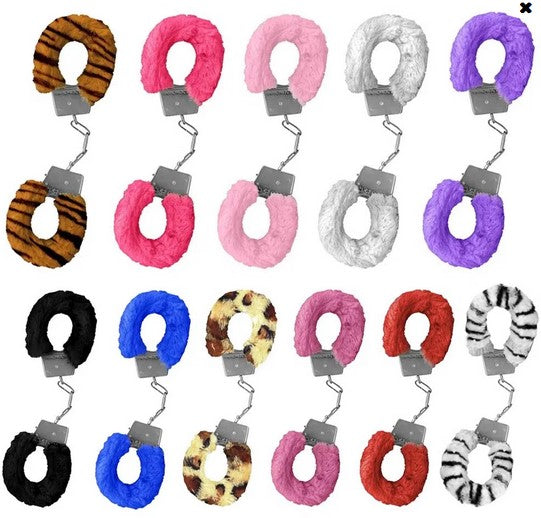 Algema de Metal Pelúcia Revestida Fur Love Cuffs Sexy Import