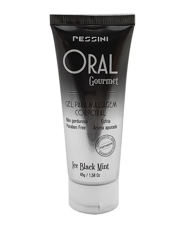 Oral Gourmet Gel Beijável que Esfria de Ice Black Mint 35ml/45g Pessini