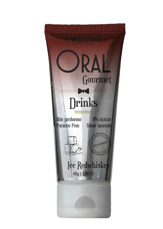 Oral Gourmet Gel Beijável que Esfria de RedWhiskey 35ml/45g Linha Drinks Pessini